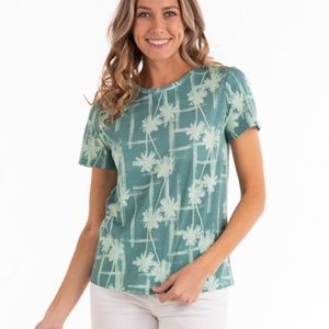 Fresh Produce Abstract Palm Lagoon Scoop Neck Tee